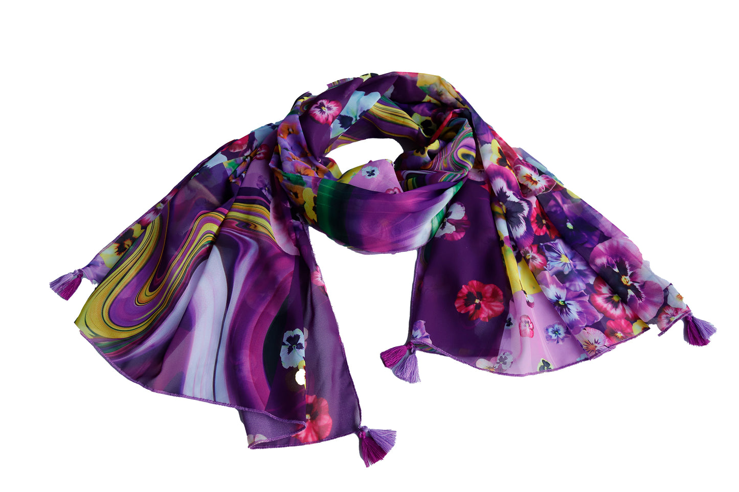 SCIARPE ECO-CHIFFON PATCH VIOLETTE