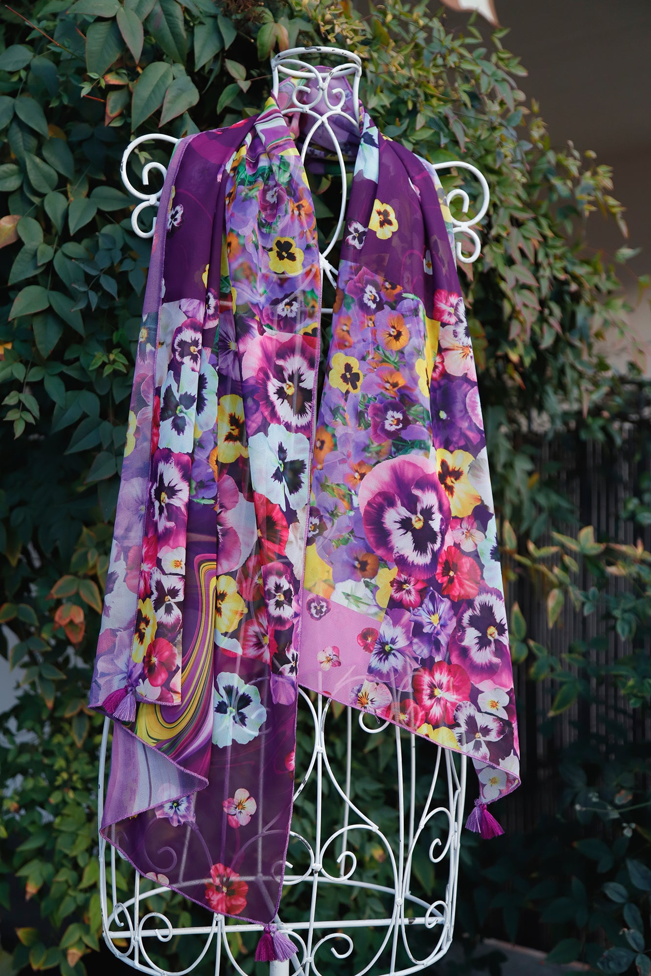 SCIARPE ECO-CHIFFON PATCH VIOLETTE